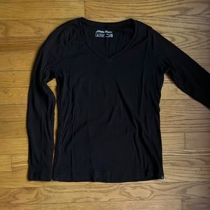 Brown cotton Eddie bower v-nevk cotton shirt